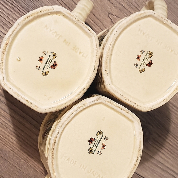 Vintage Butterfly Garden Trellis Coffee Mugs by Enesco 1978 SET OF 3 - Picture 4 of 6